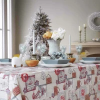 Lino Home Χριστουγεννιάτικο Τραπεζομάντηλο Sled 140x140cm