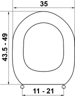 Elvit 0093 Καπάκι Λεκάνης Πλαστικό 43.5-49x35cm Λευκό