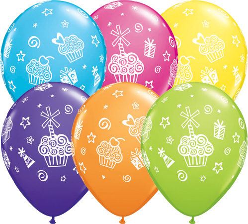 Μπαλόνια Λάτεξ 28cm Cupcakes & Presents 25τμχ