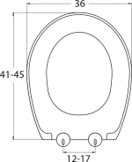 Elvit 0304 Καπάκι Λεκάνης Soft Close από Βακελίτη 41-45x36cm Λευκό