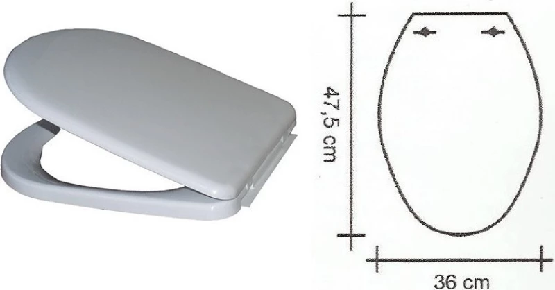 Bega Plast Απόλλων Καπάκι Λεκάνης Πλαστικό 44.5-48x36.5cm Λευκό