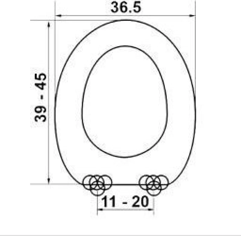 Elvit 0108 Καπάκι Λεκάνης από Βακελίτη 39-45x36.5cm Λευκό