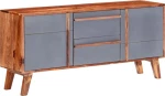 vidaXL Μπουφές Γκρι 120 x 30 x 55 εκ. από Μασίφ Ξύλο Sheesham