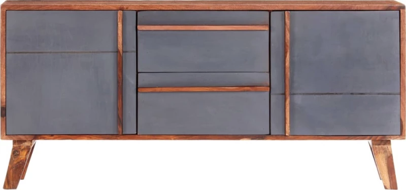 vidaXL Μπουφές Γκρι 120 x 30 x 55 εκ. από Μασίφ Ξύλο Sheesham