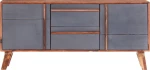 vidaXL Μπουφές Γκρι 120 x 30 x 55 εκ. από Μασίφ Ξύλο Sheesham