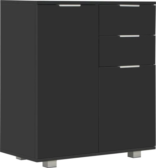 Μπουφές Ψηλός Γυαλιστερός Μαύρος 71 x 35 x 76 εκ. Μοριοσανίδα