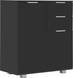 Μπουφές Ψηλός Γυαλιστερός Μαύρος 71 x 35 x 76 εκ. Μοριοσανίδα