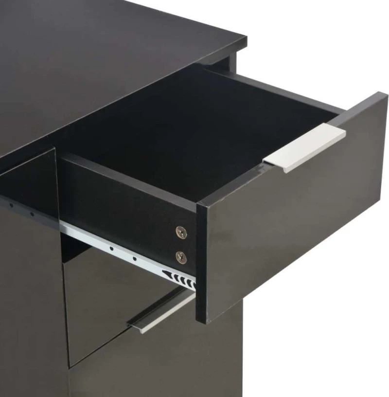 Μπουφές Ψηλός Γυαλιστερός Μαύρος 71 x 35 x 76 εκ. Μοριοσανίδα