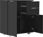 Μπουφές Ψηλός Γυαλιστερός Μαύρος 71 x 35 x 76 εκ. Μοριοσανίδα