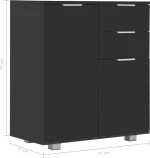 Μπουφές Ψηλός Γυαλιστερός Μαύρος 71 x 35 x 76 εκ. Μοριοσανίδα