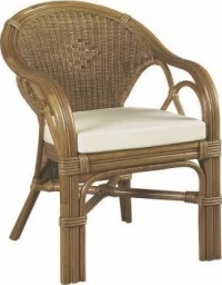 Πολυθρόνα Τιτα Πλεκτη Από Φυσικό Rattan. -Jk 1349Β
