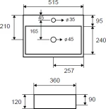 Karag LT2082 Επικαθήμενος Νιπτήρας Πορσελάνης 51.5x36cm Λευκός