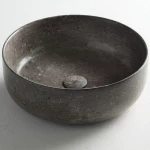 Fossil Jetti Επικαθήμενος Νιπτήρας Πέτρινος 33x33cm Γκρι