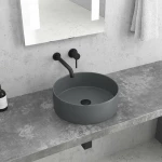 Karag LT3134 Επικαθήμενος Νιπτήρας Πορσελάνης 35.5x35.5cm Γκρι