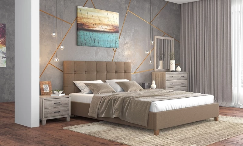 Κρεβάτι Eπενδεδυμένο Ν64 διαστάσεων 160x200cm