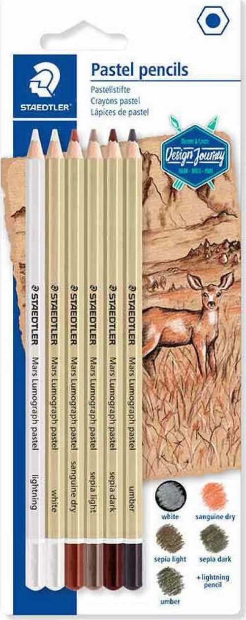 Staedtler Mars Lumograph Σετ Μολύβια Pastel 6τμχ