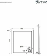 Sirene Extra Flat Ντουζιέρα 90x90cm