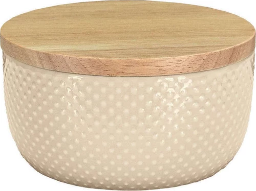 Kleine Wolke 8030226873 Θήκη για Βαμβάκι Επιτραπέζια Κεραμική Μπεζ