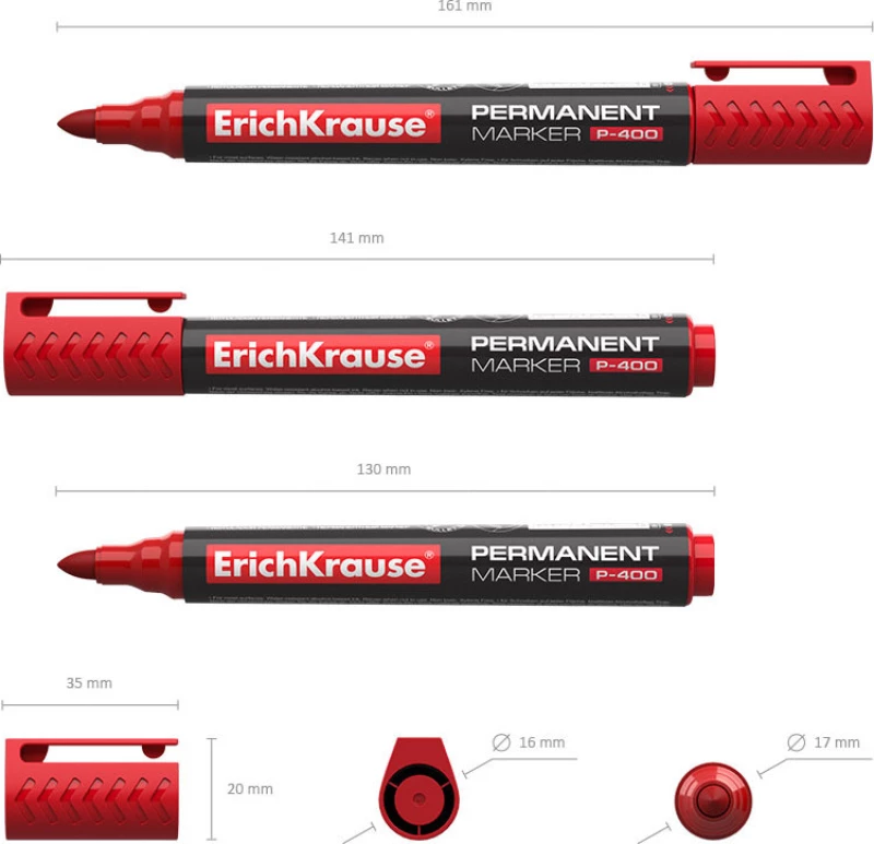 ErichKrause P-400 Ανεξίτηλος 2.2mm Κόκκινο
