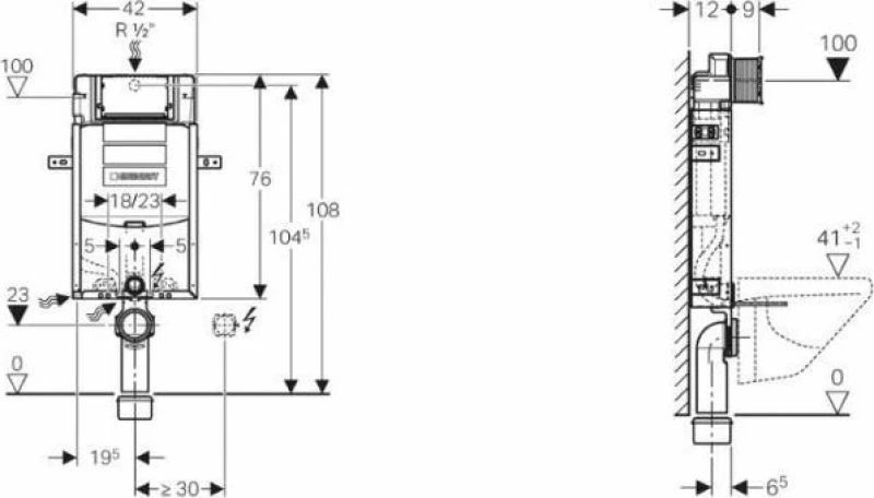 Geberit Sigma Kombofix Εντοιχισμού 110.340.00.5