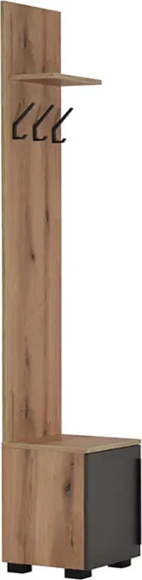 Leonidas Έπιπλο Εισόδου με Κρεμάστρα Γκρι 40x38x215cm