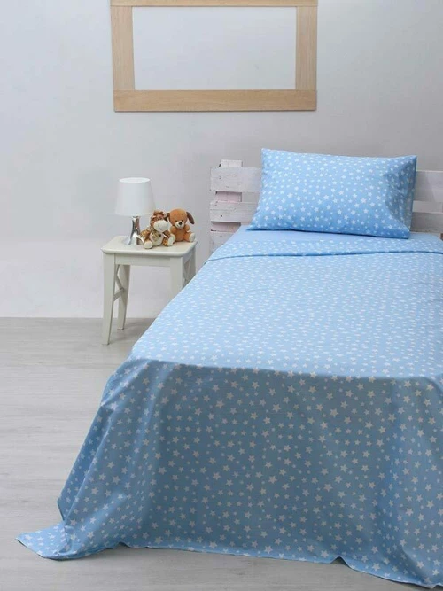 Sunshine Σετ Σεντόνια Μονά 165x270 Cotton Feelings 22 Blue
