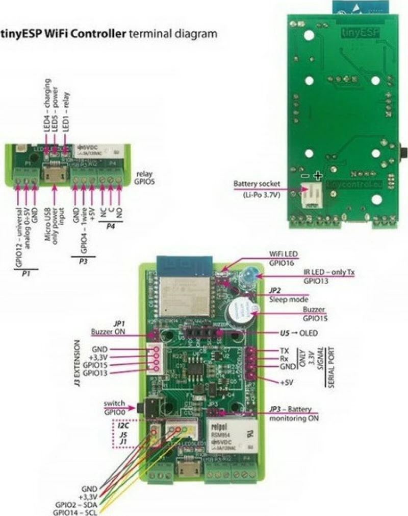 tinyESP - WiFi controller - Χωρίς οθόνη