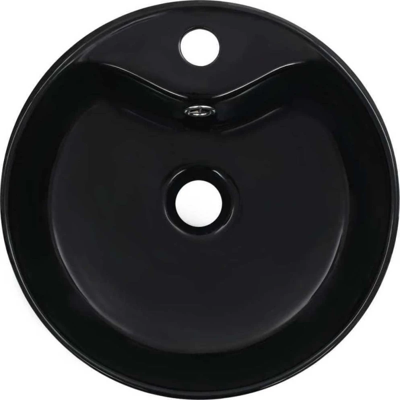 vidaXL 143912 Επικαθήμενος Νιπτήρας Κεραμικός 36x36cm Μαύρος