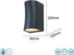 Sun Light Στεγανό Επιτοίχιο Εξωτερικό Φωτιστικό Γκρι 26116