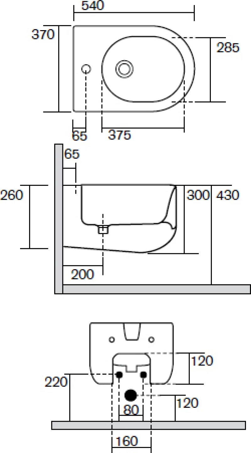 Μπιντέ Κρεμαστό Kerasan Flo 312301