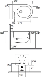 Μπιντέ Κρεμαστό Kerasan Flo 312301