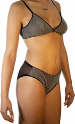 Sexy Set Slip Και Σουτιέν Ασημί Μεταλιζέ 0004-001