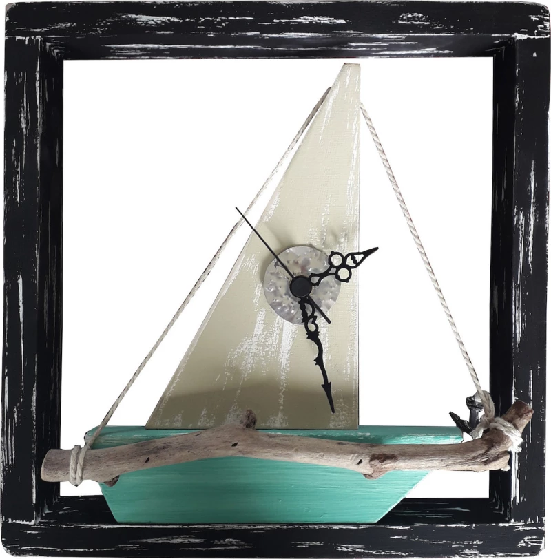 Kapadakis Wood Art Ρολόι Τοίχου Καράβι Ξύλινο 30x30cm