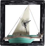 Kapadakis Wood Art Ρολόι Τοίχου Καράβι Ξύλινο 30x30cm