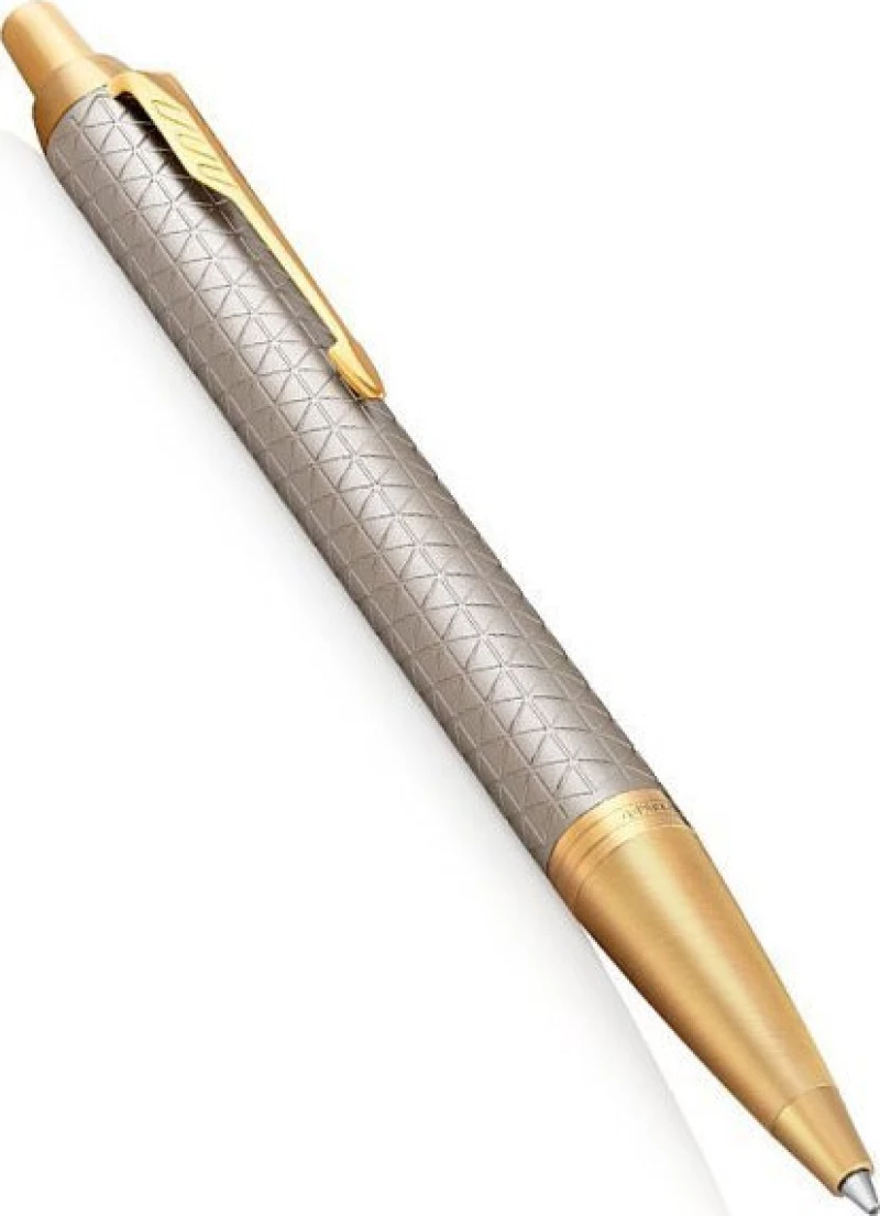 Parker Στυλό Ballpoint με Μπλε Mελάνι IM Premium Warm Silver GT