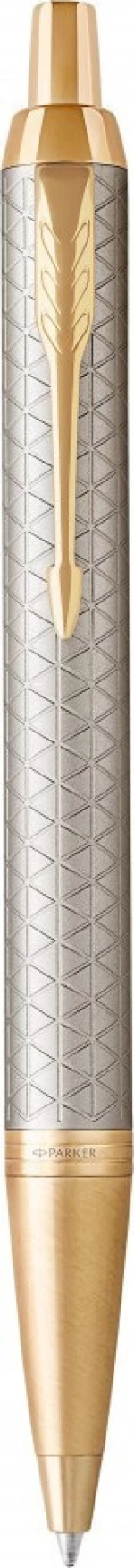 Parker Στυλό Ballpoint με Μπλε Mελάνι IM Premium Warm Silver GT
