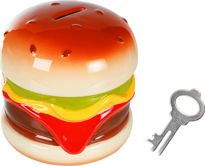 Κεραμικός Κουμπαράς με Κλειδαριά Hamburger
