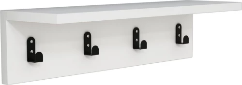 Κρεμάστρα Τοίχου Ξύλινη Λευκή 60x16.3x14.5cm