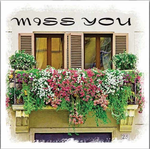 Marhome Γυαλινο Καδρακι - Miss You 30X30Cm 12/Κιβ