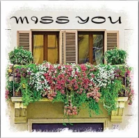 Marhome Γυαλινο Καδρακι - Miss You 30X30Cm 12/Κιβ