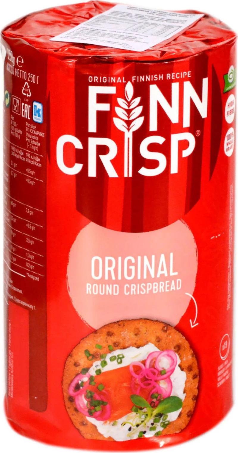 Finn Crisp Φρυγανιές Σίκαλης Original Round Crispbread 250gr
