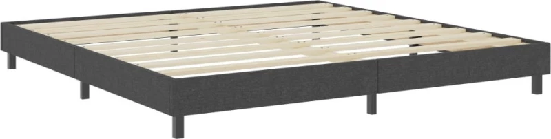 Boxspring Κρεβάτι Υπέρδιπλο Ύφασμα Σκούρο Γκρι Με Στρώμα / Με Τάβλες 200x200cm