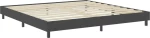 Boxspring Κρεβάτι Υπέρδιπλο Ύφασμα Σκούρο Γκρι Με Στρώμα / Με Τάβλες 200x200cm