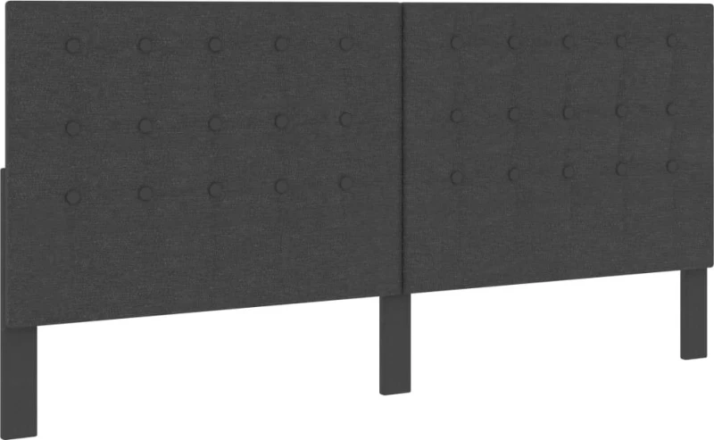 Boxspring Κρεβάτι Υπέρδιπλο Ύφασμα Σκούρο Γκρι Με Στρώμα / Με Τάβλες 200x200cm