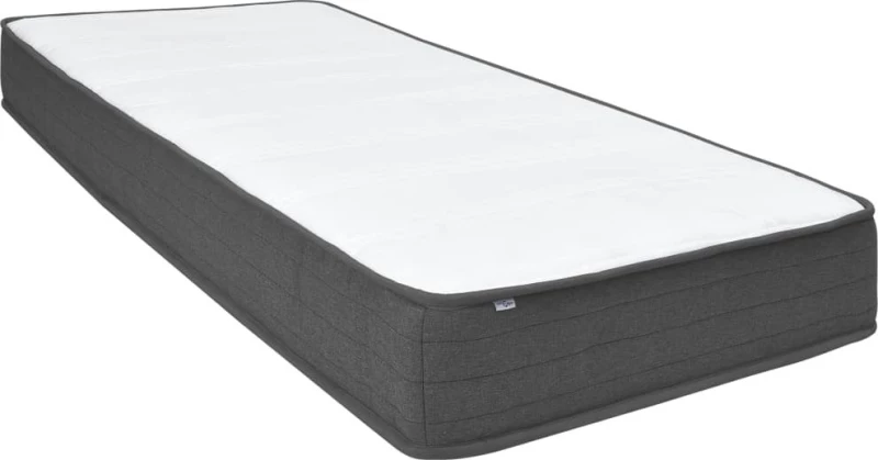 Boxspring Κρεβάτι Υπέρδιπλο Ύφασμα Σκούρο Γκρι Με Στρώμα / Με Τάβλες 200x200cm