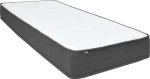 Boxspring Κρεβάτι Υπέρδιπλο Ύφασμα Σκούρο Γκρι Με Στρώμα / Με Τάβλες 200x200cm