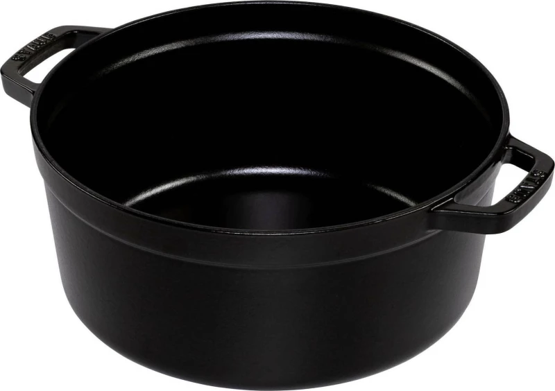 Staub Round Cocotte Βαθιά Κατσαρόλα από Μαντέμι 5.2lt / 24cm Black