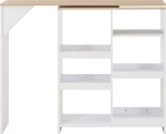 Τραπέζι Μπαρ με Κινητή Ραφιέρα Λευκό 138 x 39 x 110 εκ.