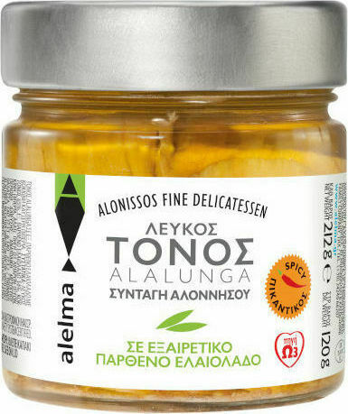 Λευκός Τόνος Αλοννήσου Πικάντικος σε εξ παρθένο ελαιόλαδο 212γρ
