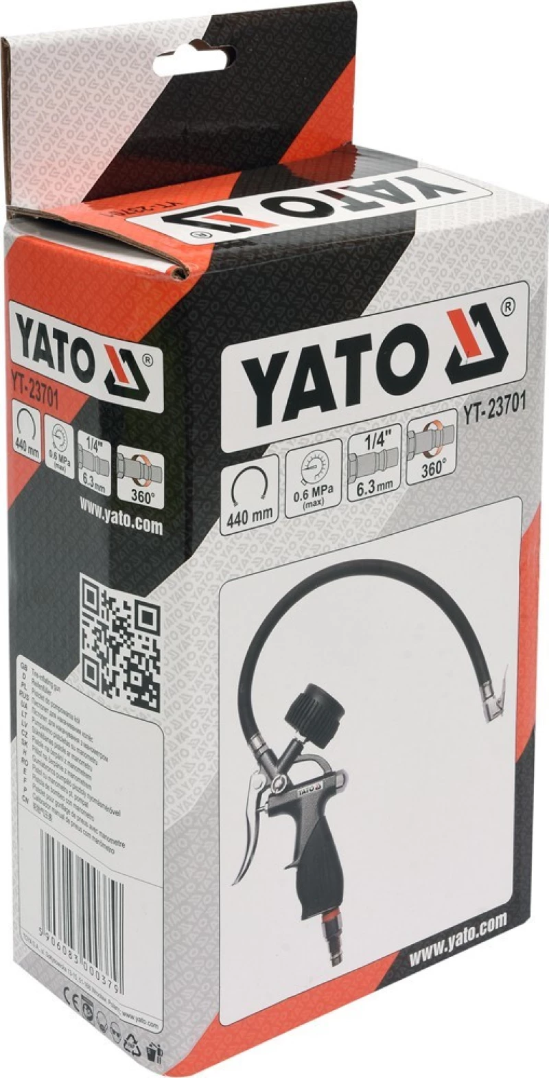 Πιστόλι Μέτρησης Πίεσης/Αερόμετρο 1/4" Yato Yt-23701 Yt-23701